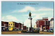 Spartanburg South Carolina Postcard Morgan Monument Road c1940 Vintage Antique picture