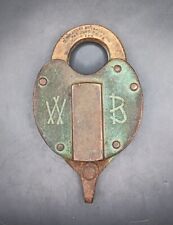 Railroad Lock Padlock Wilson Bohannan Brooklyn NY Brass Heart Shape June 25 1878 picture