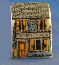 Birchcroft Miniature House Shaped Thimble -- Clematis Cottage picture