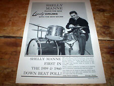 SHELLY MANNE ( LEEDY DRUMS ) ORIG 1962 U.S. Vintage Jazz magazine PROMO Ad NM picture