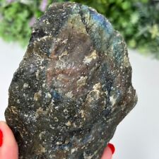 Large Raw Labradorite Crystal Natural Orange Blue Green Flash 626g - 14cm picture