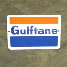 VINTAGE GULF OIL GULFTANE PORCELAINE SIGN GAS PUMP PLATE GREAT CONDITION NOS NEW picture