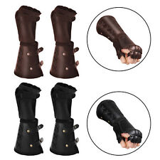 1 Pair New Medieval Leather Gauntlets Hand Protection Guards Armor Costume picture