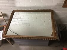 ANTIQUE VTG LARGE GOLD GILT CARVED WOOD WALL MIRROR 34” X 26” BEAUTIFUL RARE picture