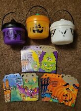 Vintage 1993 McDonalds Halloween Trick or Treat Bucket Pail Happy Meal Box Lot picture