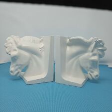 Beautiful Vintage pair of horse head bookends white  picture