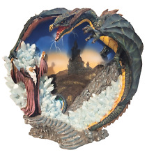Medieval Legends  3D Ceramic Dragon and Wizard Plate - New - No box picture