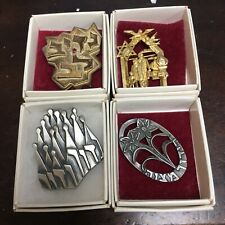 Lot of Three Michael Katz and One Judaica Brooch / Pins 93-94,92-92, 89-90,  picture
