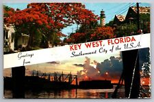Postcard Greetings from Key West Florida Southernmost City in U.S.  F 24 picture