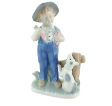 Lego Dutch Boy and His Dog Porcelain Figurine Pastel Colors Made Japan picture