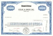 Steak and Brew Inc. - Specimen Stock Certificate - Specimen Stocks & Bonds picture