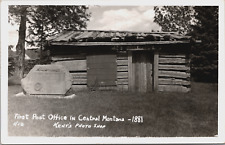 RPPC Reed's Fort Lewiston Montana First Post Office Military Log 1950’s Kent’s picture