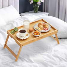 BENTISM Bamboo Bed Tray Foldable Portable Food Snack Tray picture