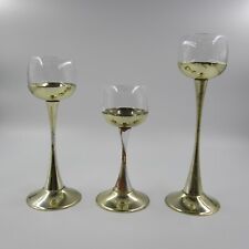 Unique Vintage Set of 3 Mid Century Modern Teired Votive Candle Holders  picture