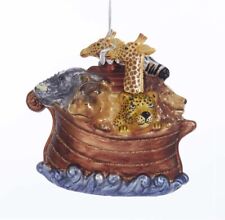 Noah's Ark Glass Ornament with Giraffe Hippo Tiger and More New picture