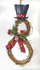 ARTSY CRAFTY SNOWMAN IN TOP HAT & WINTER SCARF CHRISTMAS ORNAMENT NEW picture