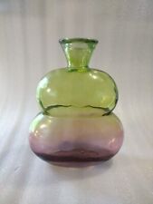 Large Green & Purple Glass Decanter Without Stopper 11