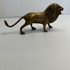 Vintage MCM Solid Brass Lion 7” Long picture