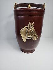 Rare Vintage Cairns & Brother Inc., Leather Equestrian Fire Bucket Ice Bucket picture