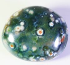 Collectibles  Natural Round Eye Ocean Jasper Agate Quartz Crystal Plam Stone picture