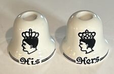 Vintage Lot (2) His & Hers Royalty King & Queen White Topia Candlestick Holders picture