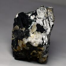 138 GM Ultra Rare Unusual Black Aegirine Crystals Cluster Minerals Specimen @Pak picture
