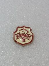 R.D. Parker Collegiate Red White Vintage Thompson Manitoba Lapel Pin Screw Back picture