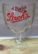 Vintage  Stemmed Thumbprint Goblet Glass STROH'S Beer picture