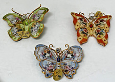 Bradford Exchange Heirloom Porcelain Silken Wings Butterfly Ornaments NIB w/ COA picture