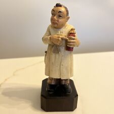 Vintage Anri Toriart Pharmacist Wood Carved Base Figure Dr. Italy Druggist 5.75” picture
