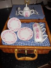 Vtg. Astor Lane Mimi Tea set Ballerina design with picnic basket and 5 napkins picture