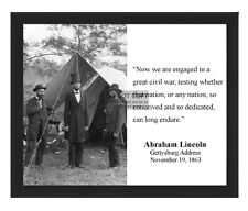 PRESIDENT ABRAHAM LINCOLN GETTYSBURG ADDRESS FAMOUS QUOTE 8X10 FRAMED PHOTO picture
