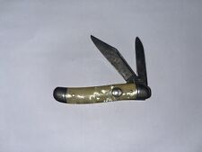 Vintage Imperial England Crown 2 Blade Pearl Like Handle Folding Pocket Knife  picture