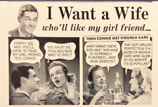 1942 Garrett's Virginia Dare Wine Want A Wife who'll Like my Girlfriend Print Ad picture