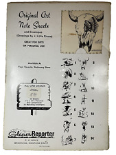 Stationery Buffalo Native Amer Artist J Little Plume Letterhead Vintage 1972 picture
