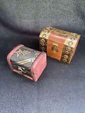 Vintage Wooden Decorative Trinket Boxes Small Storage Jewelry Box Treasure Chest picture