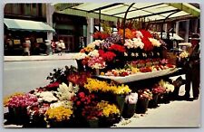 Sidewalk Flower Stands San Francisco California Ca Postcard picture
