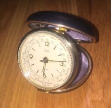 Vintage 1969 Duel Elgin World Time Travel Alarm Clock in Original Case & Box (C) picture