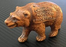 Vintage 1930s Chicago’s New Zoo Brookfield, Illinois Small 3” Bear Figurine Toy picture