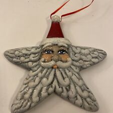 Old World Christmas Ceramic Star Face Santa Ornament 4