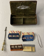 Vintage Gillette Safety Razor Case with Blades & Accessories picture