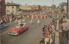 Tulip Time Parade Holland Michigan MI Old Cars Band c1950s Postcard UNP 7334.5 picture