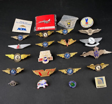 Vintage Alaska American Delta Western Airlines AOPA Wings Pin Badge Lot of 22 picture