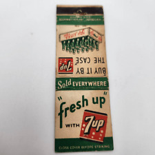 Vintage Matchcover 7UP Fresh Up Bottles Bottle Buy It By The Case picture