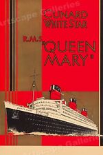 1936 Cunard Line White Star Queen Mary Vintage Style Travel Poster - 20x30 picture