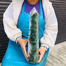 10.64LB Natural Colourful Fluorite Obelisk Quartz Crystal Tower Point Healing picture