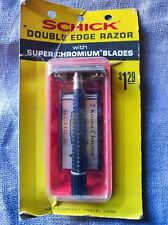 Vintage Schick Double Edge Safety Razor Krona-Chrome Chromium Blades New picture