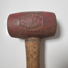 Vintage Antique Chicago Rawhide No 4 Mallet Hammer Approx 4lbs With Handle picture