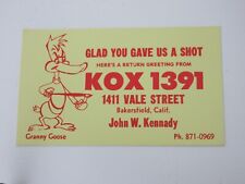 Vintage CB Radio QSL Postcard Card - KOX 1391 - Bakersfield CA - picture