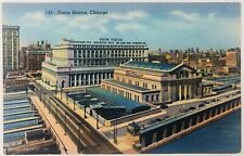 Vintage Chicago Illinois IL Union Station Linen Postcard  picture